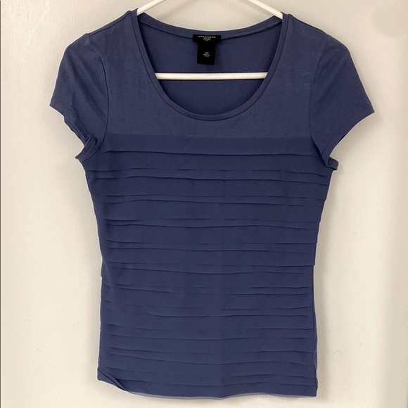Ann Taylor blue chiffon top blouse - Picture 1 of 5